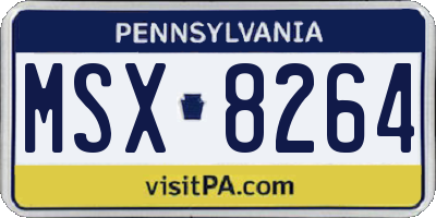 PA license plate MSX8264