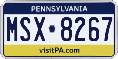 PA license plate MSX8267