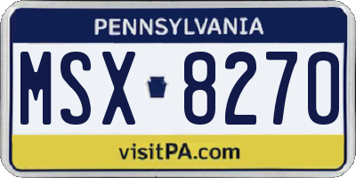 PA license plate MSX8270