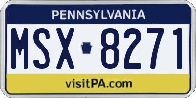 PA license plate MSX8271