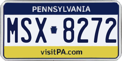 PA license plate MSX8272