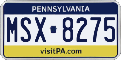 PA license plate MSX8275