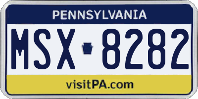 PA license plate MSX8282