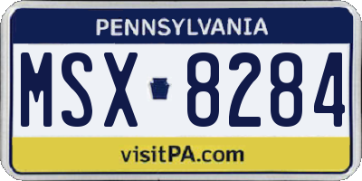 PA license plate MSX8284