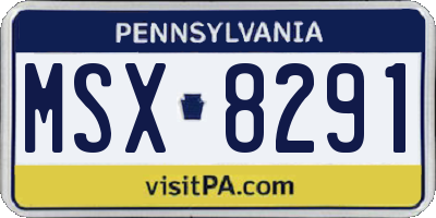 PA license plate MSX8291