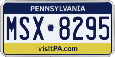 PA license plate MSX8295