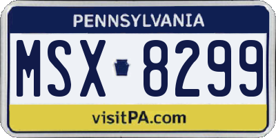 PA license plate MSX8299