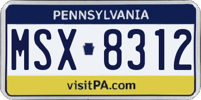 PA license plate MSX8312