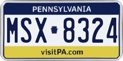 PA license plate MSX8324