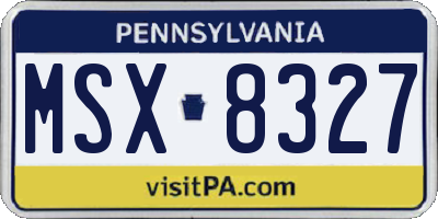 PA license plate MSX8327