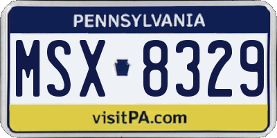 PA license plate MSX8329