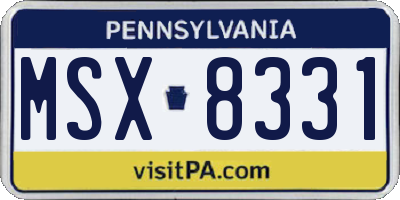PA license plate MSX8331