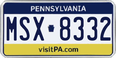 PA license plate MSX8332