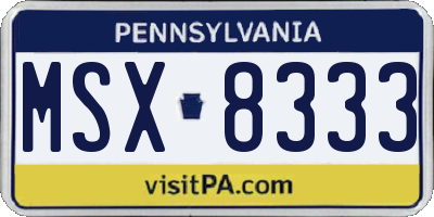 PA license plate MSX8333
