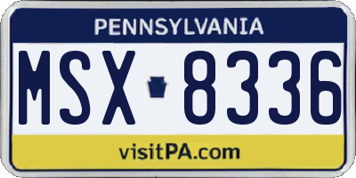 PA license plate MSX8336