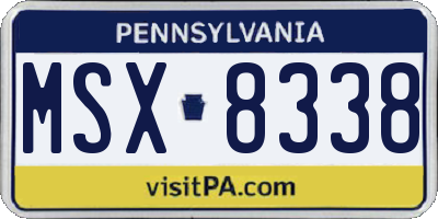 PA license plate MSX8338