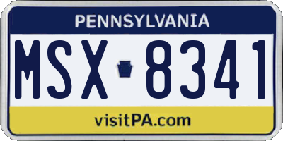 PA license plate MSX8341