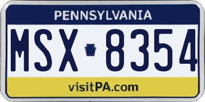 PA license plate MSX8354