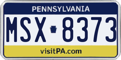PA license plate MSX8373