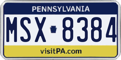 PA license plate MSX8384