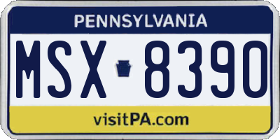 PA license plate MSX8390