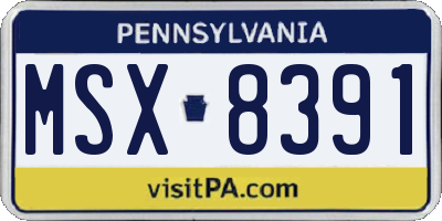 PA license plate MSX8391