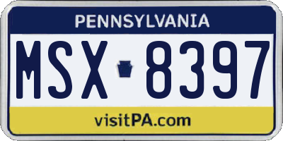 PA license plate MSX8397