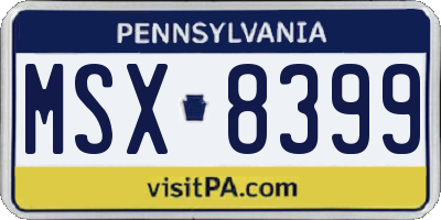 PA license plate MSX8399