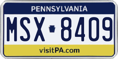 PA license plate MSX8409