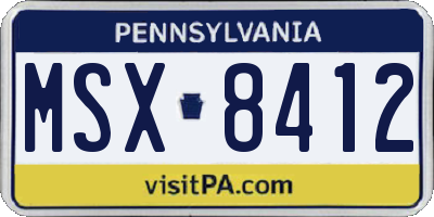 PA license plate MSX8412