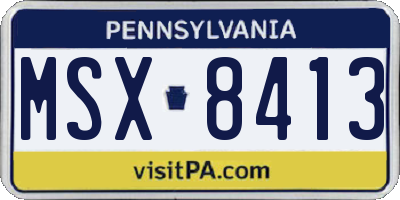 PA license plate MSX8413