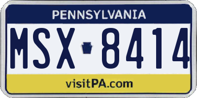 PA license plate MSX8414