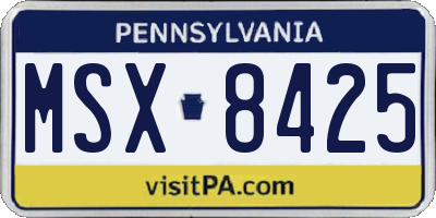 PA license plate MSX8425
