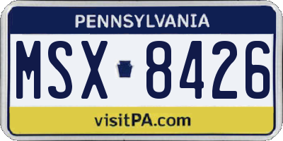 PA license plate MSX8426