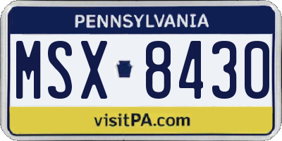PA license plate MSX8430
