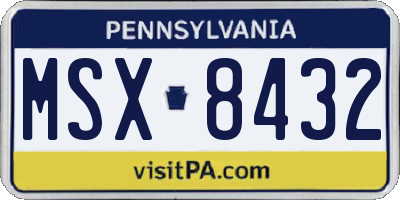 PA license plate MSX8432