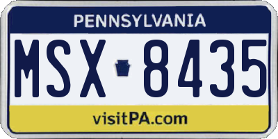 PA license plate MSX8435