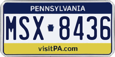 PA license plate MSX8436
