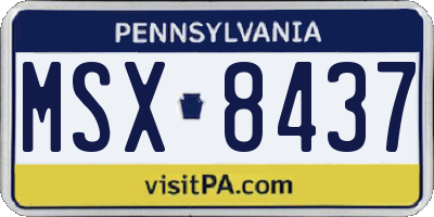 PA license plate MSX8437