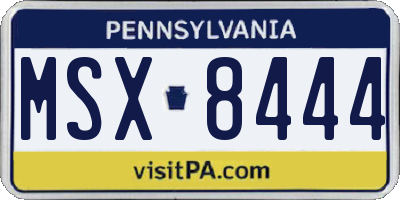 PA license plate MSX8444