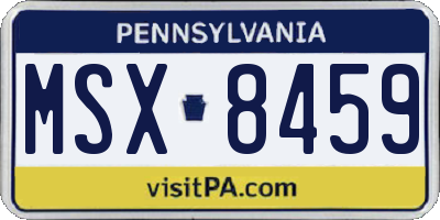 PA license plate MSX8459