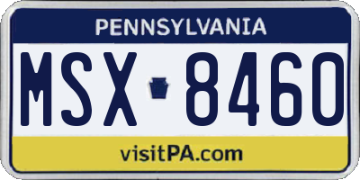 PA license plate MSX8460