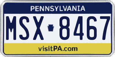 PA license plate MSX8467