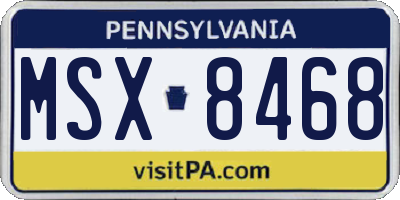 PA license plate MSX8468