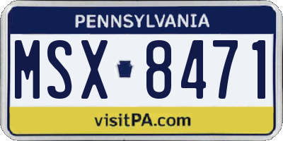 PA license plate MSX8471
