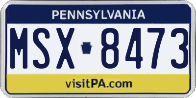 PA license plate MSX8473