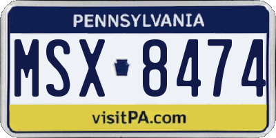 PA license plate MSX8474