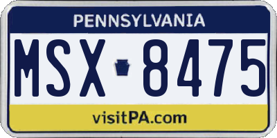 PA license plate MSX8475