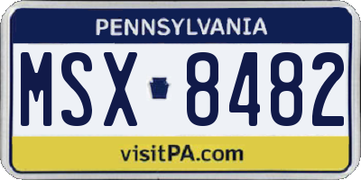 PA license plate MSX8482