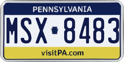 PA license plate MSX8483